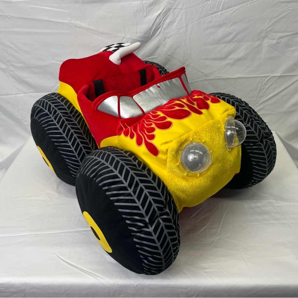 Plush Monster Truck Toy - Red and Yellow